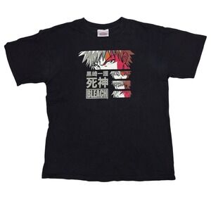 Vintage Y2K Bleach T-Shirt Mens Size L Shonen Jump Anime‎ Manga Ichigo Kurosaki